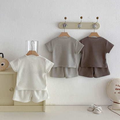 【BABY&KID】夏新作ワッフルくまセットアップSK105019