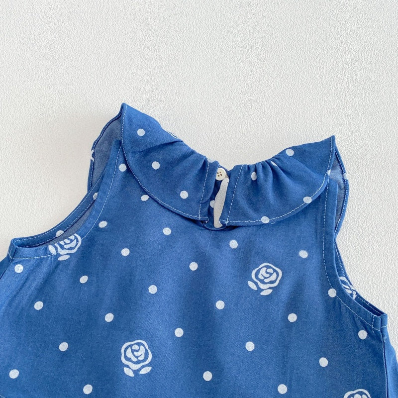 【BABY&KID】夏新作ドットデニムセットアップSK106108