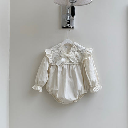 【BABY-予約限定】フリル蝶結びロンパースSK101213