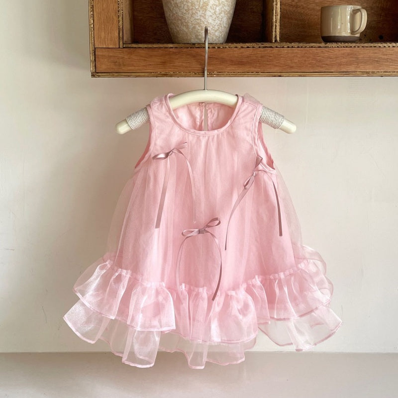 【BABY】夏新作蝶結びチュールワンピースSK105712