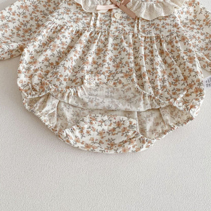 【BABY】韓国風小花柄ロンパースSK103619