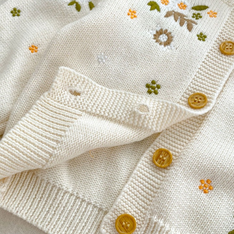 【BABY】花刺繍ニットカーディガンSK092827