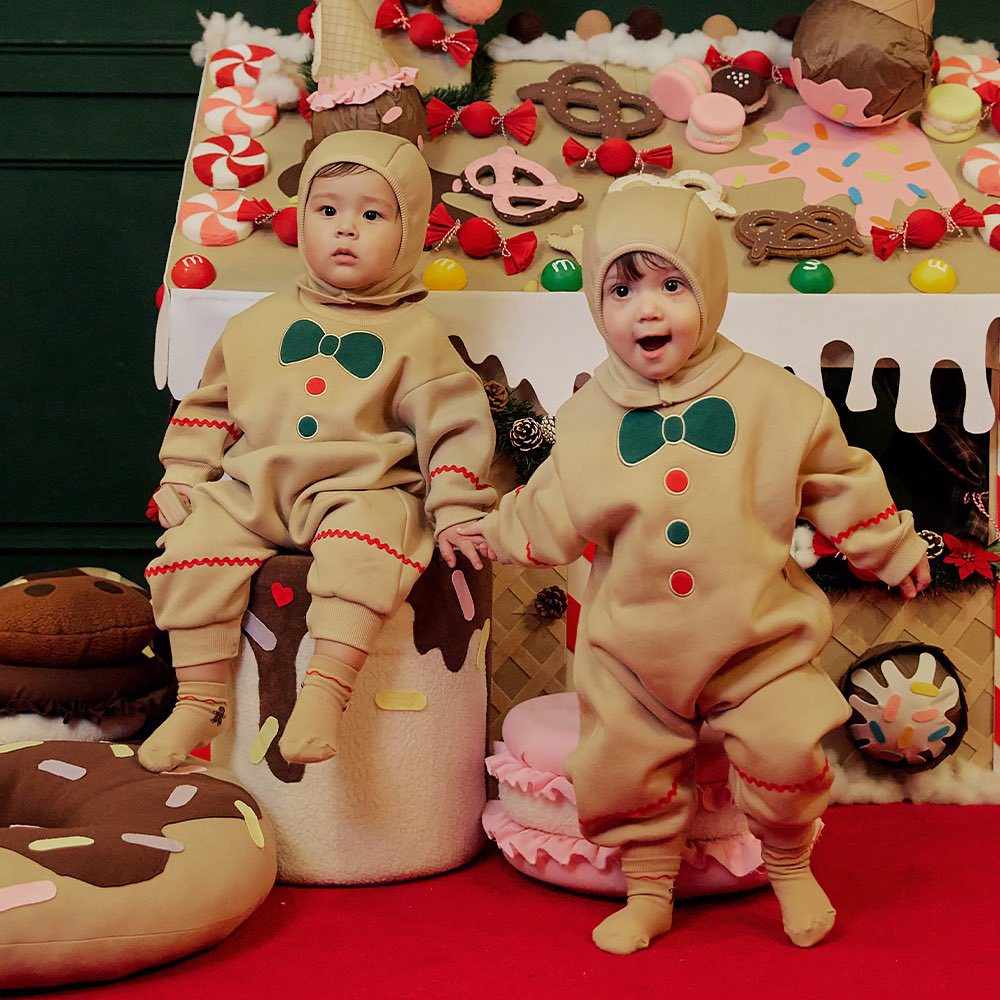 【BABY】韓国風クリスマスクッキー柄カバーオールSK102801