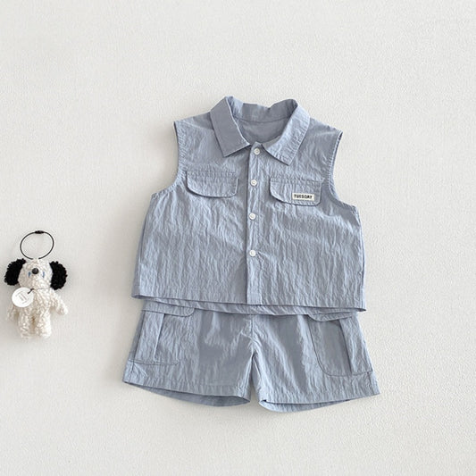 【BABY】夏新作韓国風シンプルノースリーブセットアップSK104816