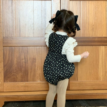 【BABY&KID-予約限定】冬新作韓国風小花柄中綿ロンパース、ワンピースSK102236