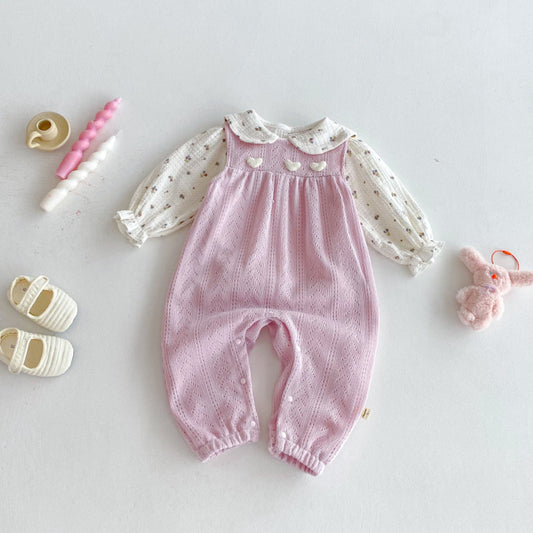【BABY】ハートサロペット＆花柄トップスSK092508