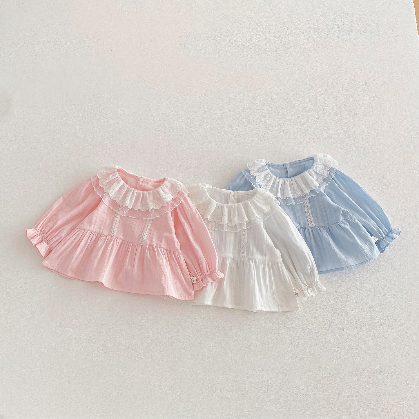 【BABY&KID】かわいいレースフリル襟ブラウスSK103511