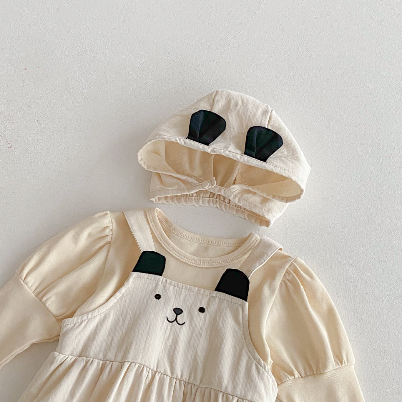 【BABY】くまロンパース、パフスリーブトップスSK092534