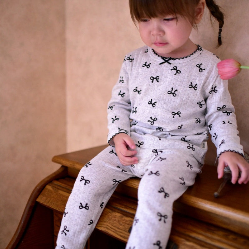 【BABY&KID】北欧風ハート、蝶結びセットアップSK101331