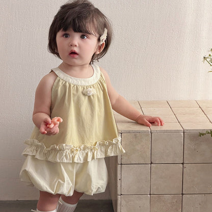 【BABY&KID】夏新作フリルノースリーブセットアップSK104801