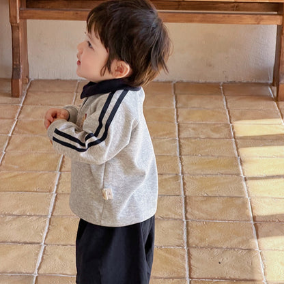 【BABY】わんちゃん刺繍ポロプルオーバー、韓国風カーゴパンツSK103702