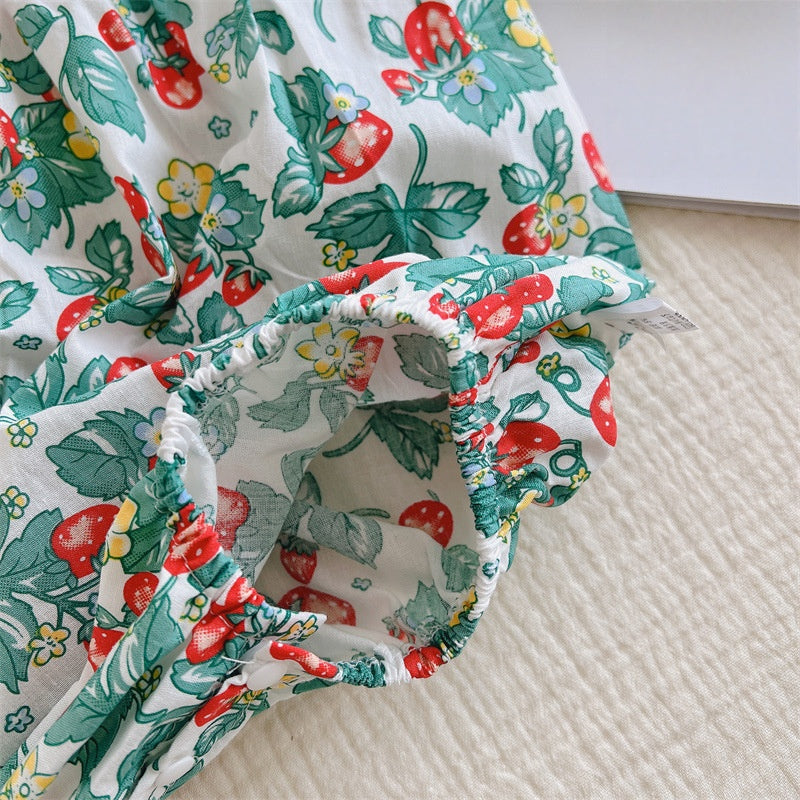 【BABY】夏新作 フラワー刺繍ロンパースSK092105