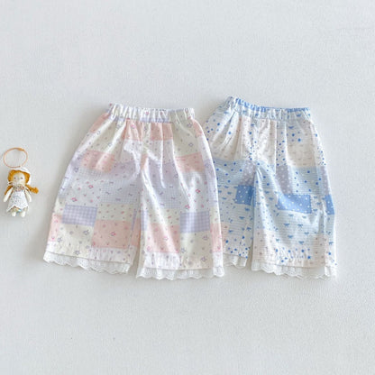【BABY&KID】夏新作総柄フリルストレートパンツSK105909