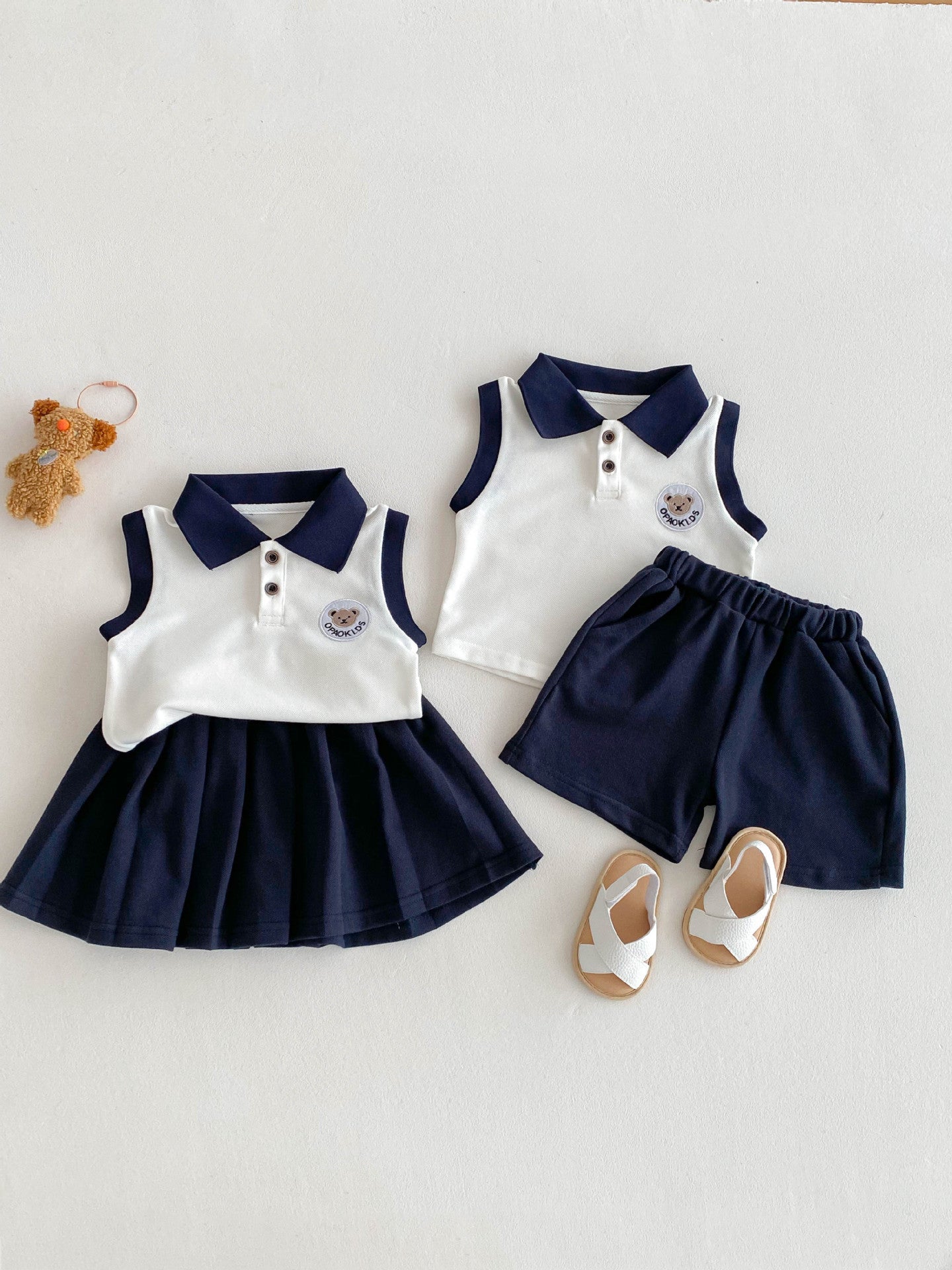 【BABY&KID】夏新作 クマロゴPOLOセットアップSK080307