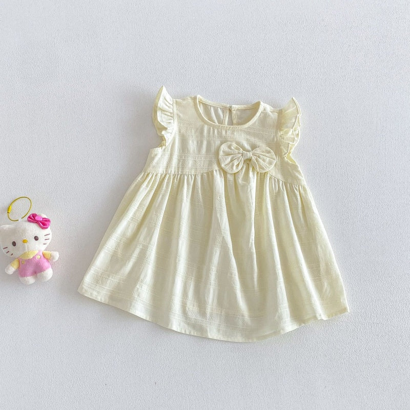 【BABY&KID】夏新作フリルスリーブ蝶結びワンピースSK106117