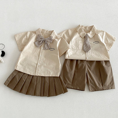 【BABY】夏新作学院風シャツセットアップSK104805