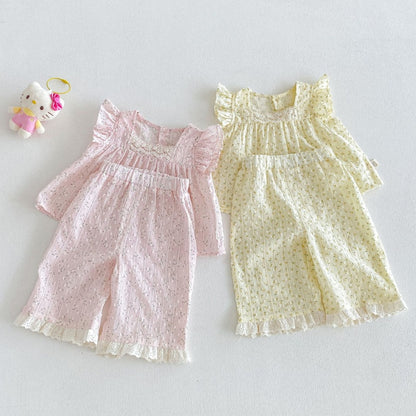 【BABY&KID】夏新作フリルスリーブ小花柄セットアップSK105604