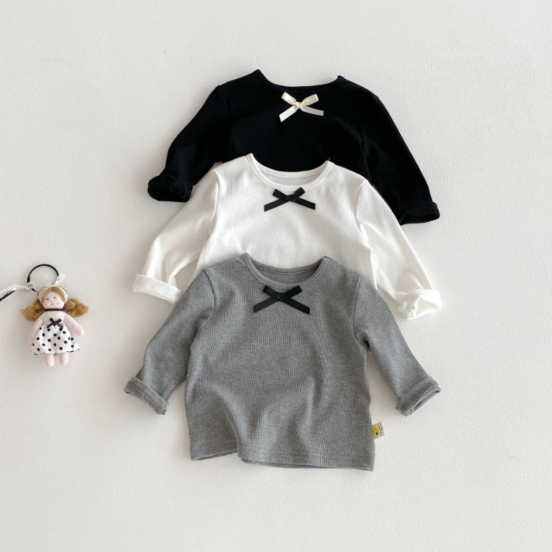 【BABY】韓国風蝶結び長袖TシャツSK100323