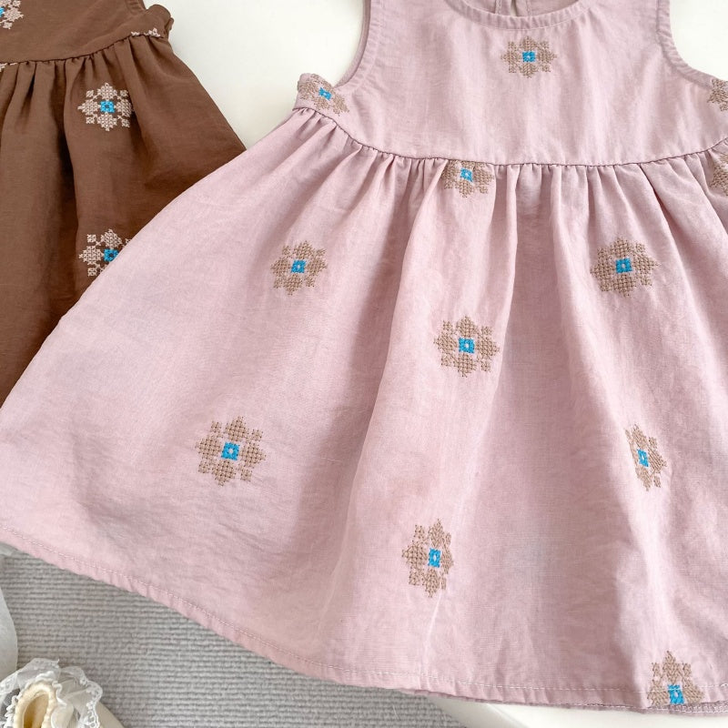 【BABY&KID】刺繍ジャンパースカート2点セットSK106920