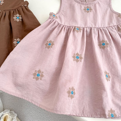 【BABY&KID】刺繍ジャンパースカート2点セットSK106920