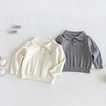 【BABY】シンプル襟付きニットトップスSK106816