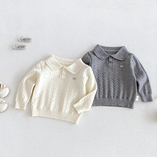 【BABY】シンプル襟付きニットトップスSK106816