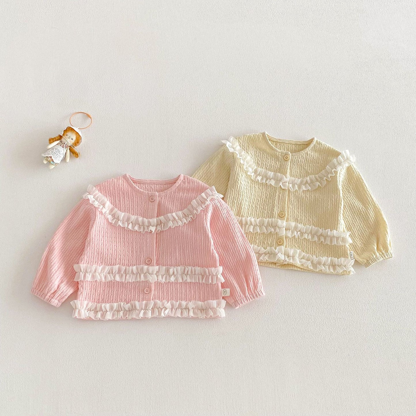 【BABY&KID】韓国風フリルデザイン長袖トップスSK103513