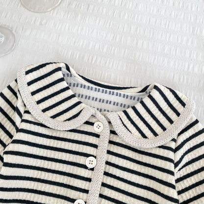 【BABY&KID】ストライプシンプルカラーセットアップSK092723