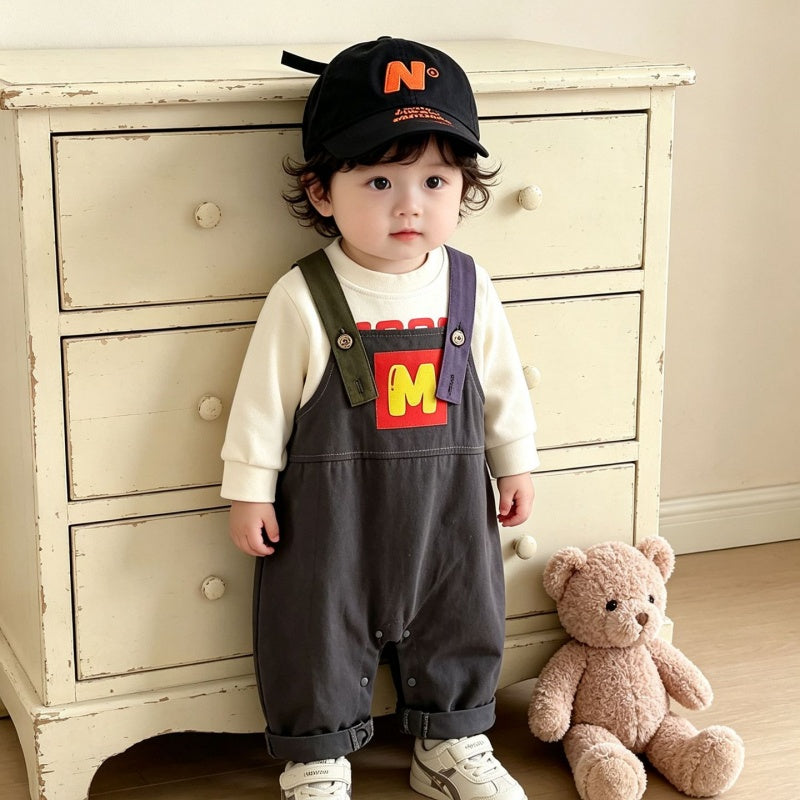 【BABY】ロゴサロペット＆長袖トップスSK106716
