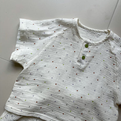 【BABY＆KID】夏新作 純綿ガーゼドット柄スーツSK063019
