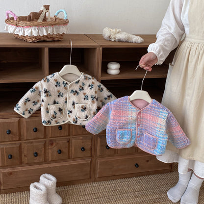 【BABY&KID】冬新作花柄、チェック中綿ジャケットSK102515