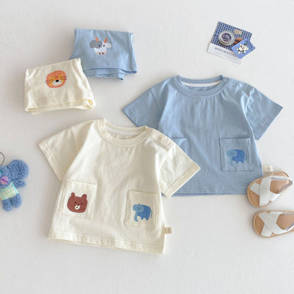 【BABY&KID】夏新作 アニマル柄ショートセットアップSK070212