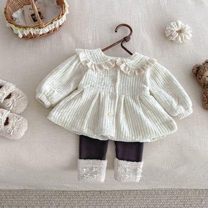 【BABY】冬新作フリル襟裏起毛ジャケットSK102725