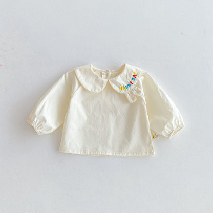 【BABY】アルファベット刺繍サロペット＆ガールシャツSK092411