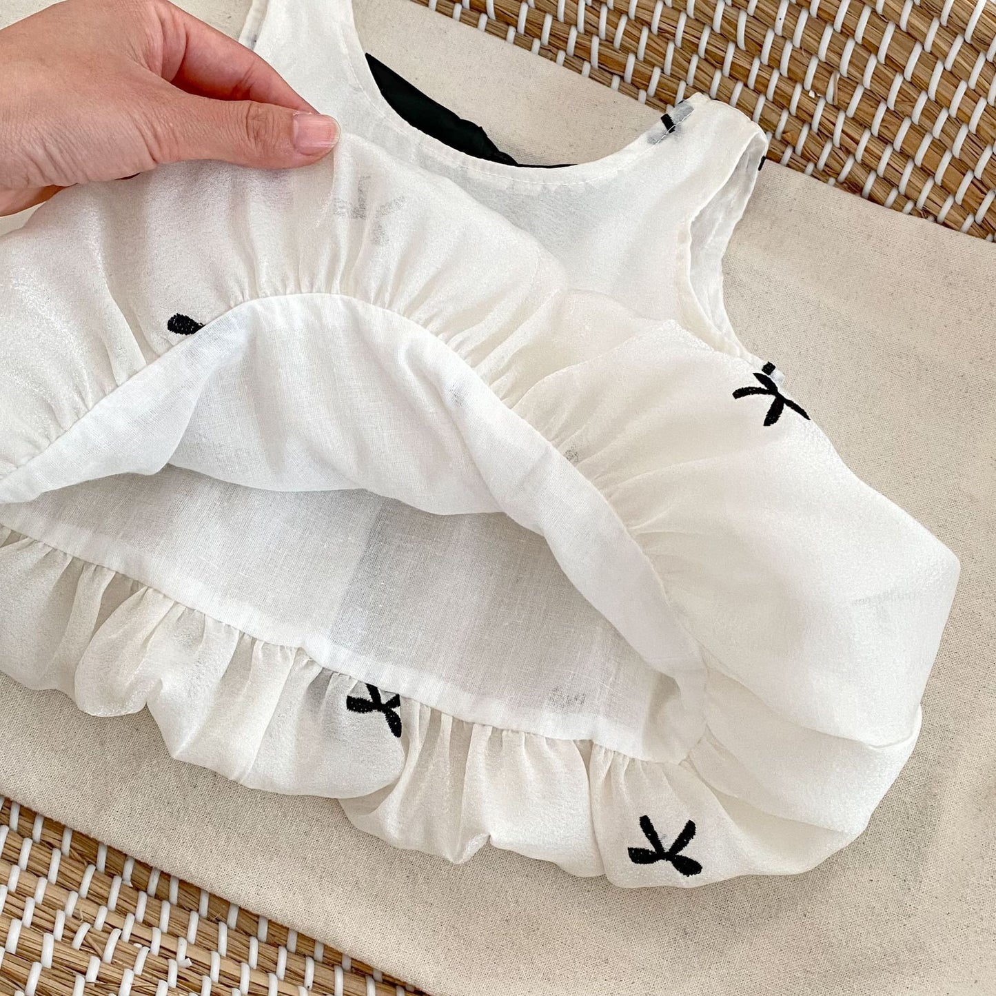 【BABY&KID】夏新作 蝶結びふわふわキャミソール、蝶結付きショートパンツSK061802