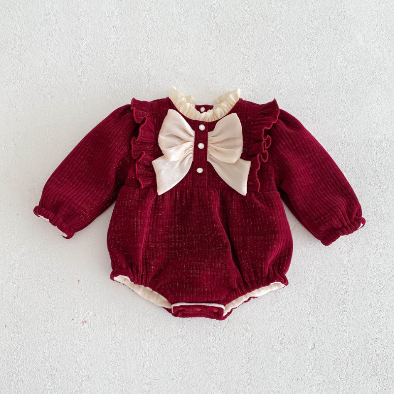 【BABY】冬新作大きなリボンのスイートカバーオールSK102714