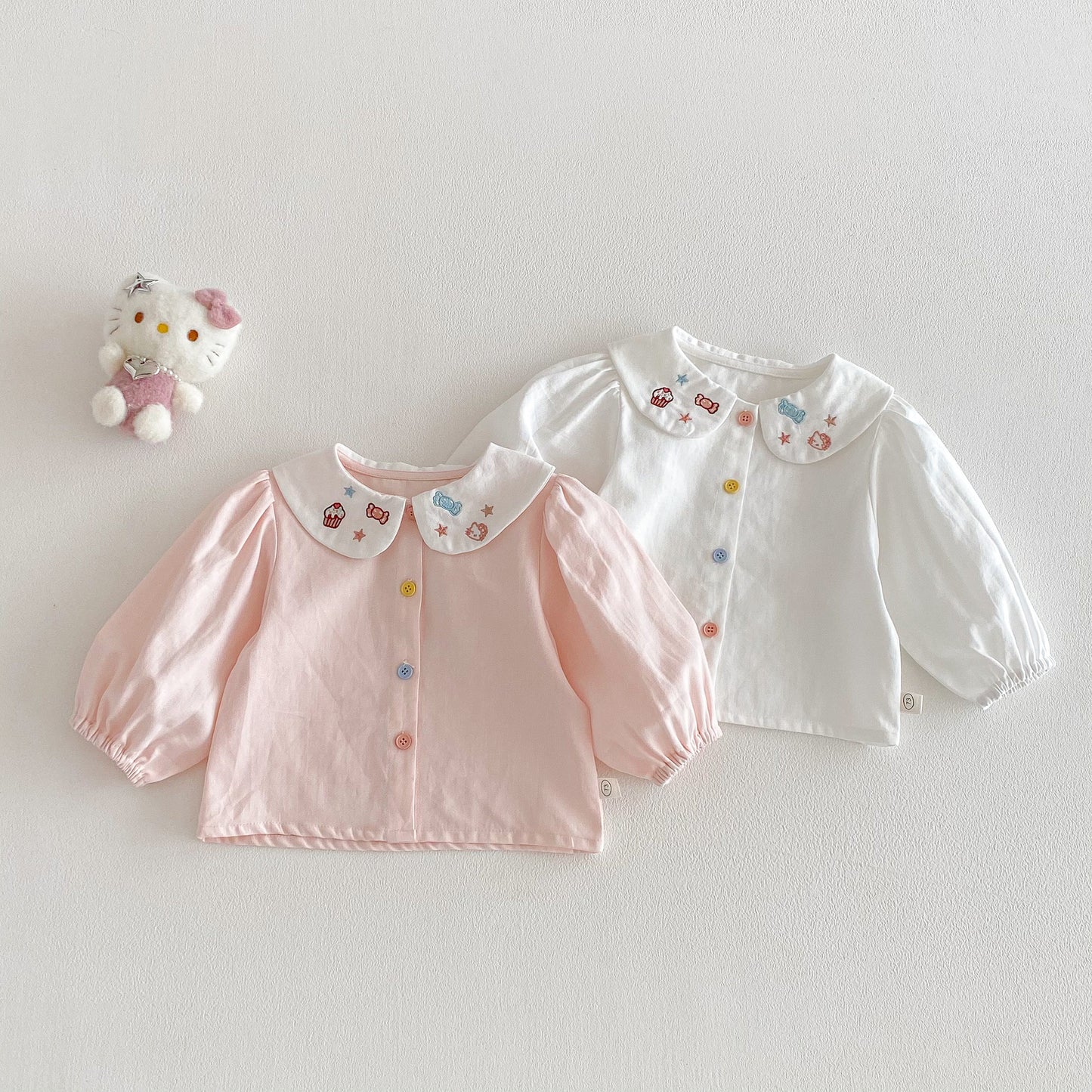 【BABY&KID】ねこ刺繍シャツSK103516