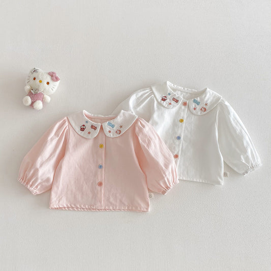 【BABY&KID】ねこ刺繍シャツSK103516