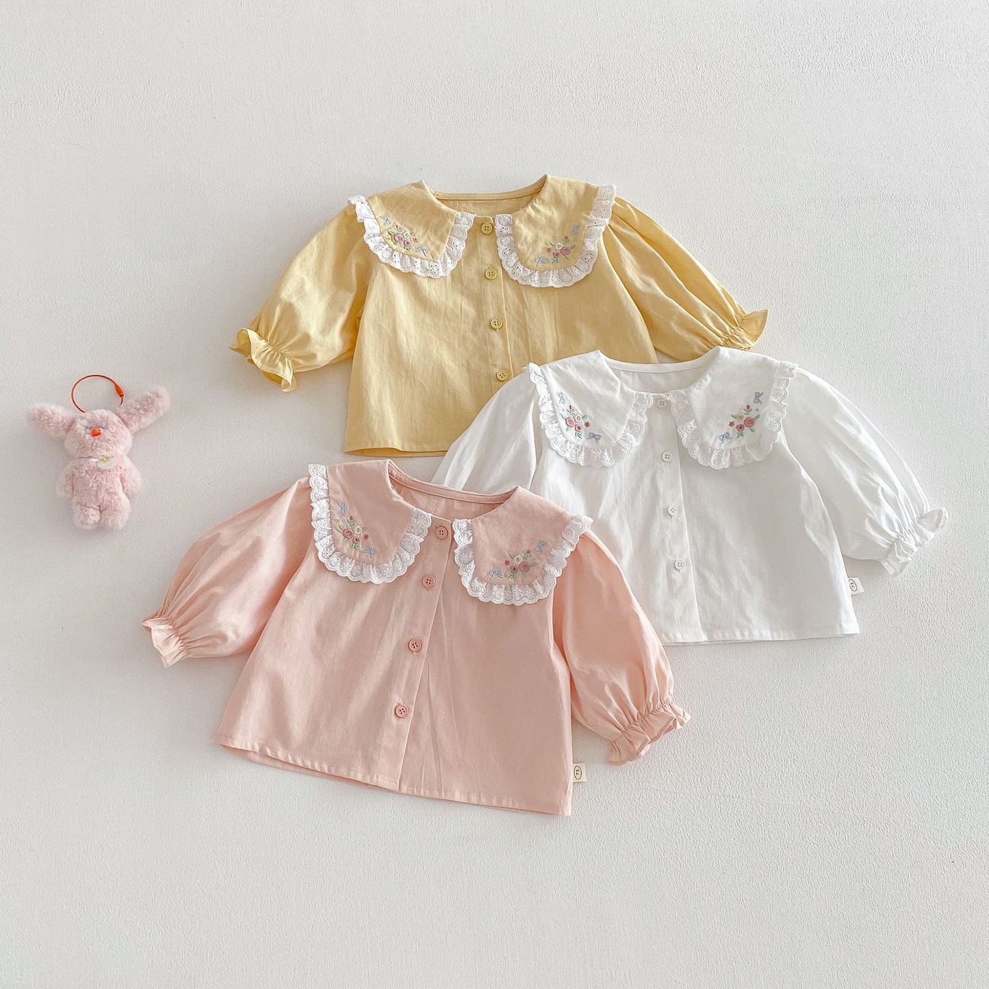 【BABY&KID】レース小花柄ドールカラーシャツSK103509