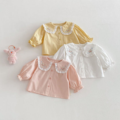 【BABY&KID】レース小花柄ドールカラーシャツSK103509