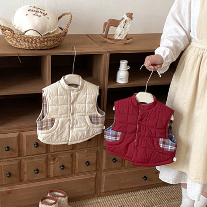 【BABY&KID】冬新作刺繍カートゥーンリバーシブルベストSK102517