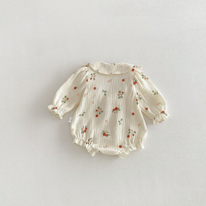 【BABY】いちごプリントロンパースSK106902
