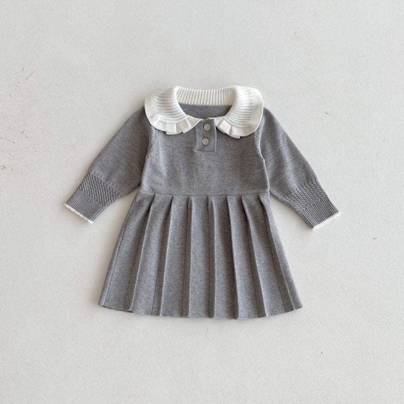 【BABY&KID】韓国風ニットプリーツワンピースSK092703