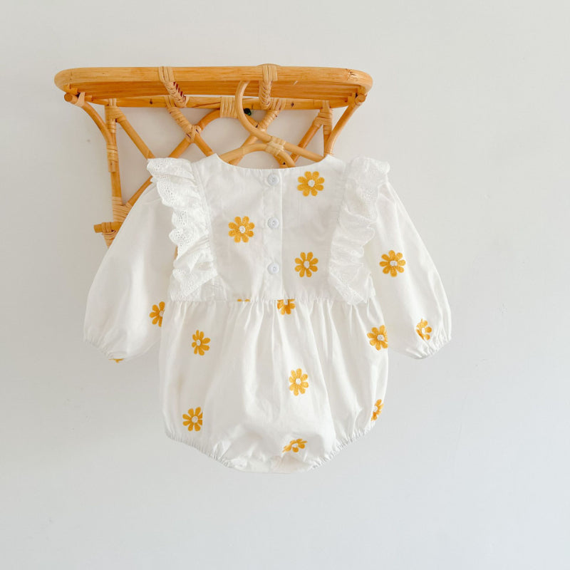 【BABY】デイジー刺繍ロンパースSK100108