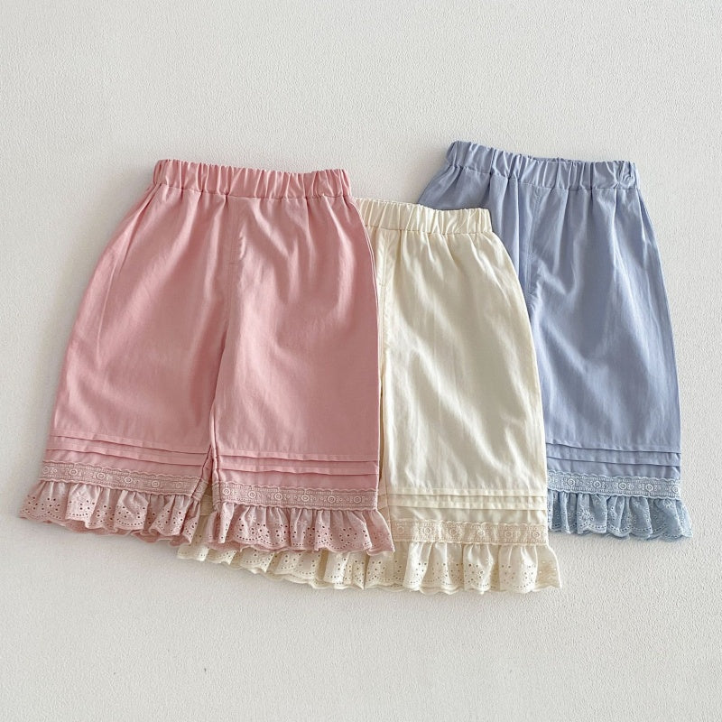 【BABY&KID】夏新作 無地レース裾パンツSK105213