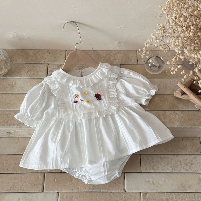 【BABY】夏新作ひよこハウス刺繍セットアップSK106006