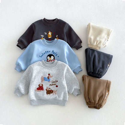 【BABY&KID】冬新作カートゥーンワッペントレーナーSK108503