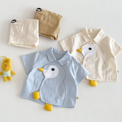 【BABY&KID】夏新作 立体カートゥーンシャツ、刺繍ショートパンツSK105113