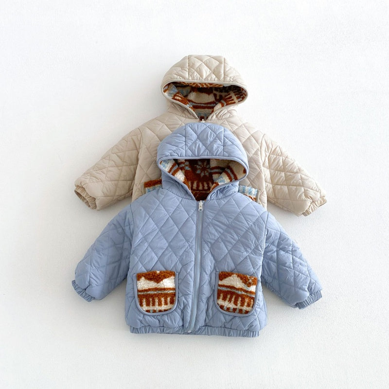 【BABY&KID】冬新作リバーシブル配色中綿ジャケットSK108518