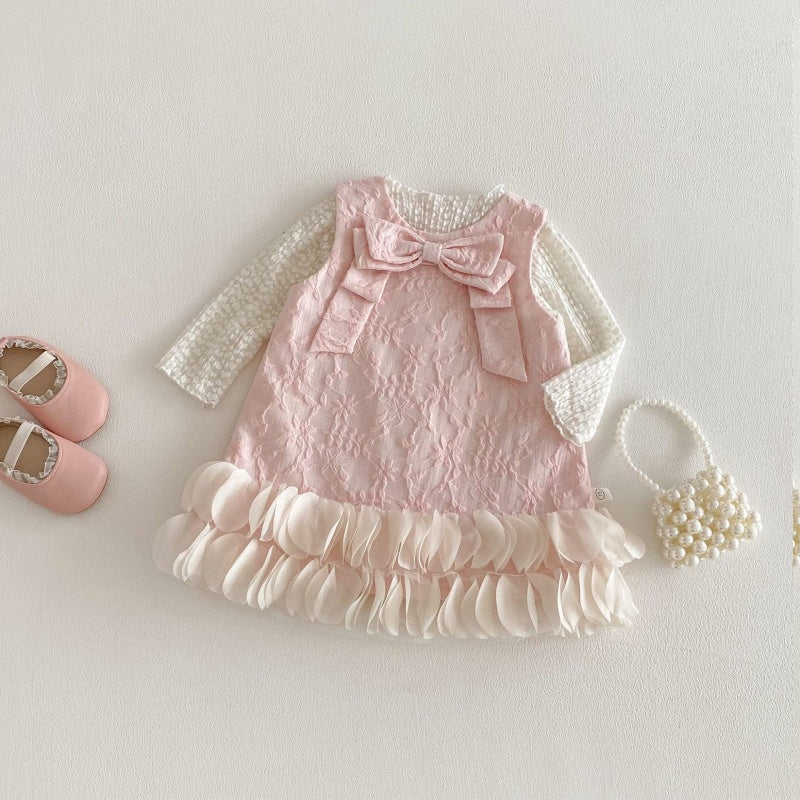 【BABY&KID】ジャカード蝶結びノースリーブワンピースSK104319